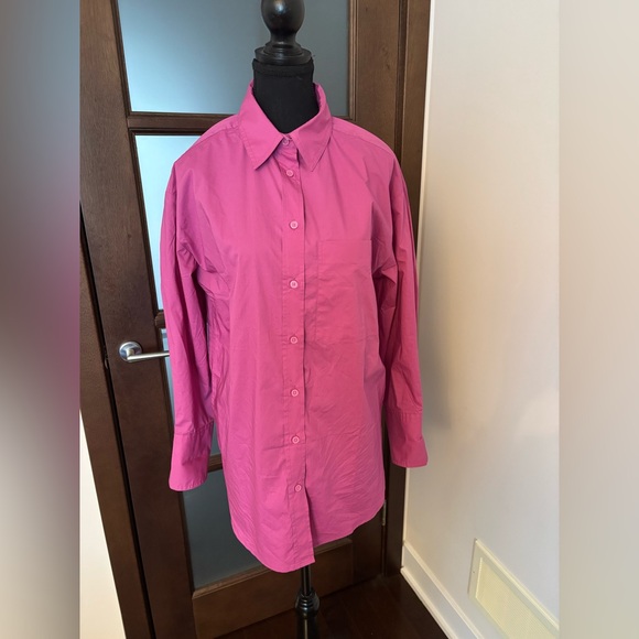Banana Republic Pink Button Down Shirt sz Small PtP 20” - Picture 2 of 7